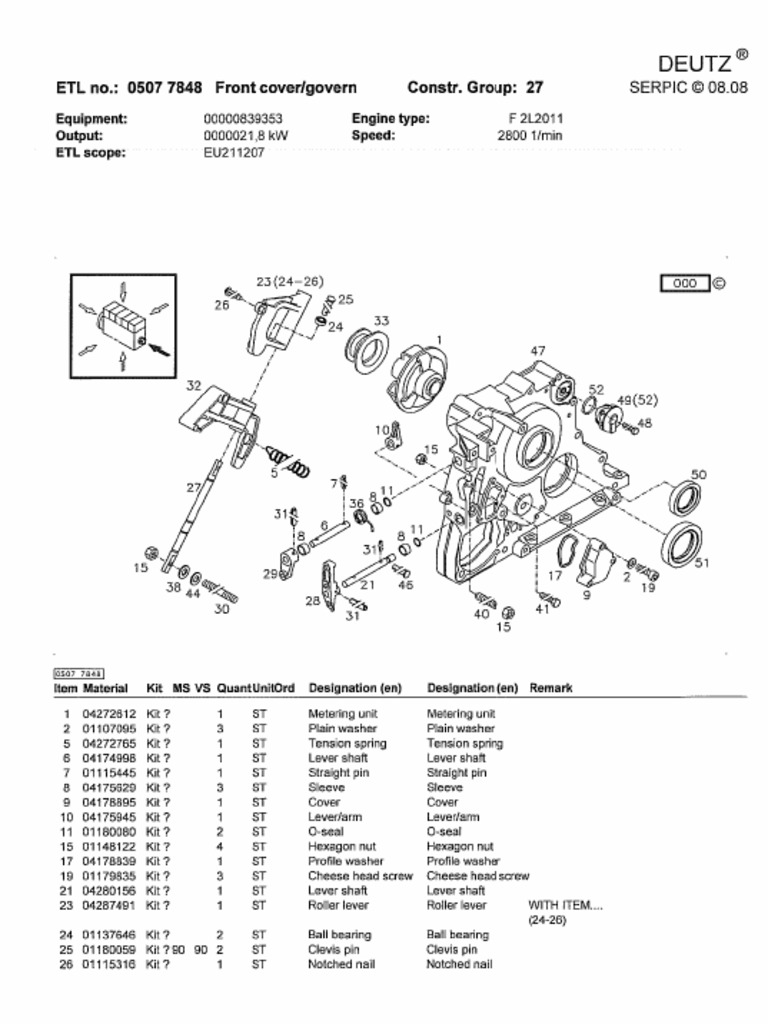 Deutz 2011 Governor Front Cover | PDF