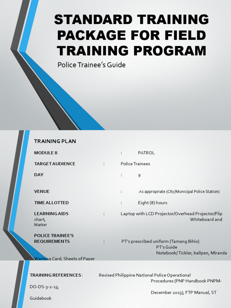 Police Trainee Patrol Training Guide | PDF | Police | Criminal Law