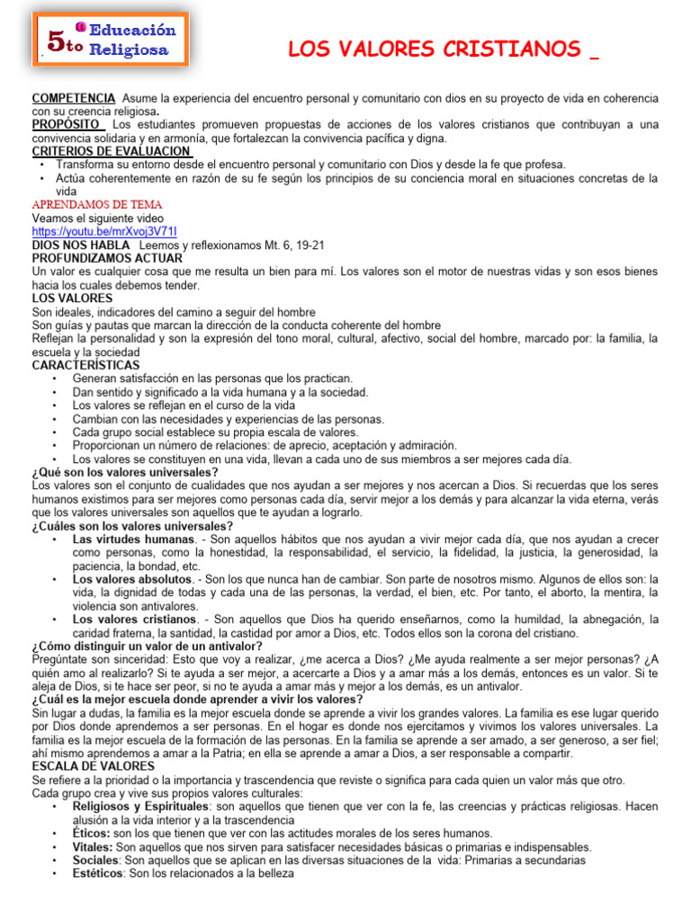 Valores Cristianos y su Impacto Social | PDF | Moralidad | Amor