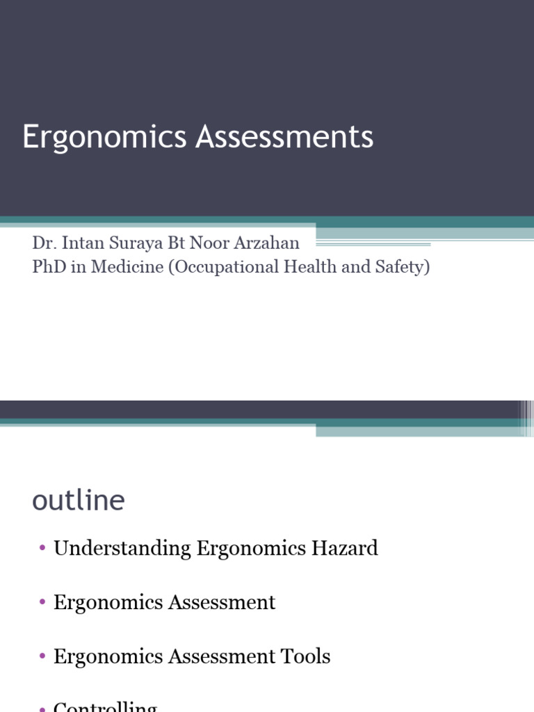 Ergonomics Assessment Guide for Safety | PDF | Human Factors And ...