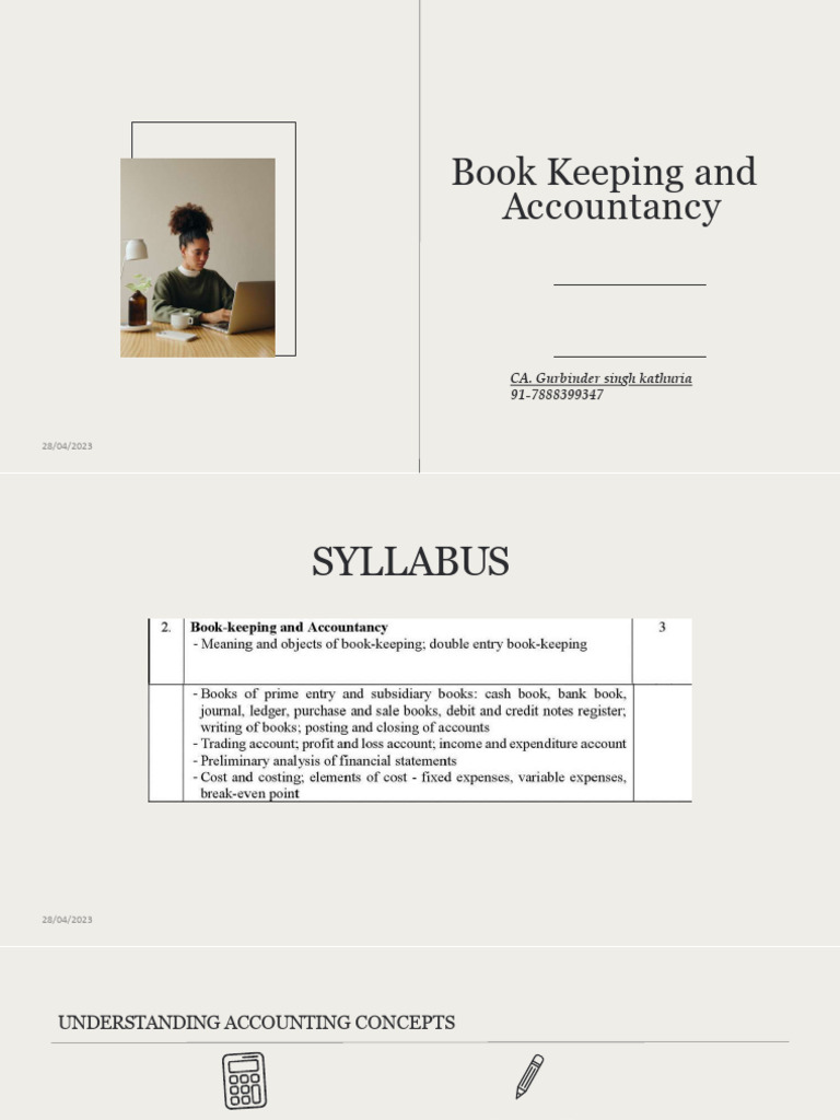 Bookkeeping and Accounting Concepts Guide | PDF | Debits And Credits ...