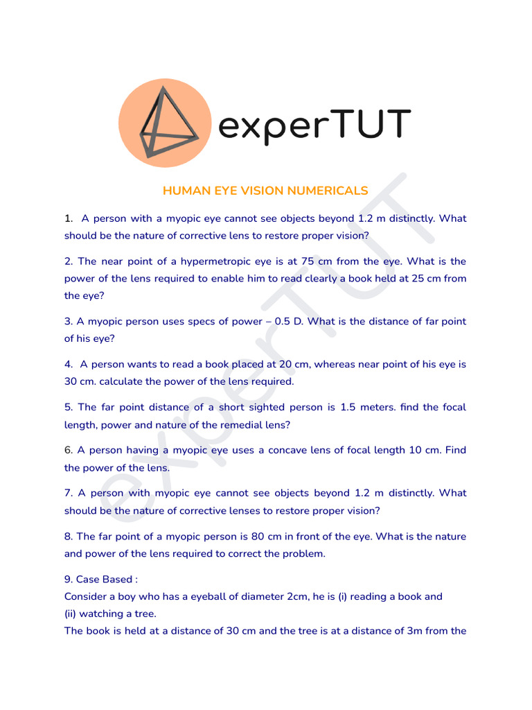 Human Eye Vision and Light Refraction | PDF | Refraction | Refractive Index