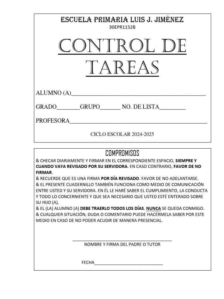 Control de Tareas Propio (Portada) | PDF