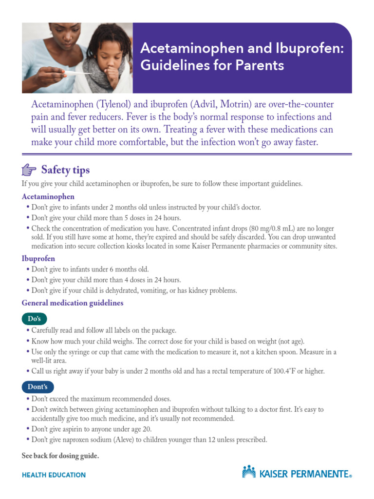 Image showcasing Ibuprofen and Acetaminophen (Tylenol) Recommended Pedi Dosing (00065 ...