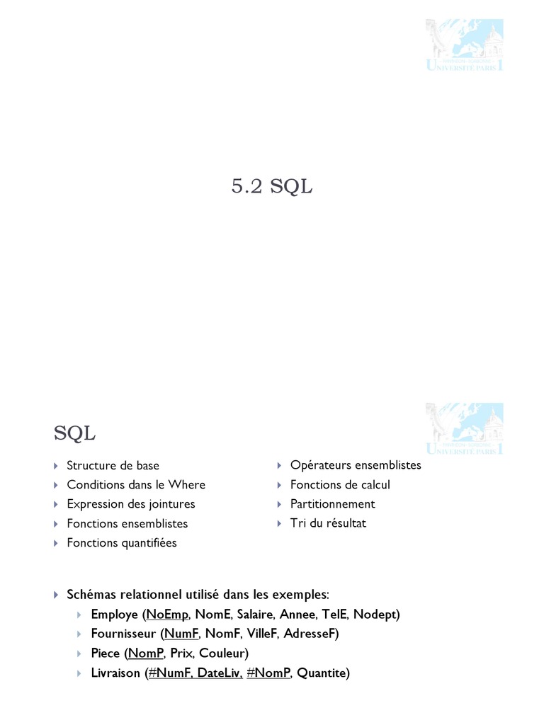 Concepts de base en SQL | PDF | SQL | Base de données relationnelle