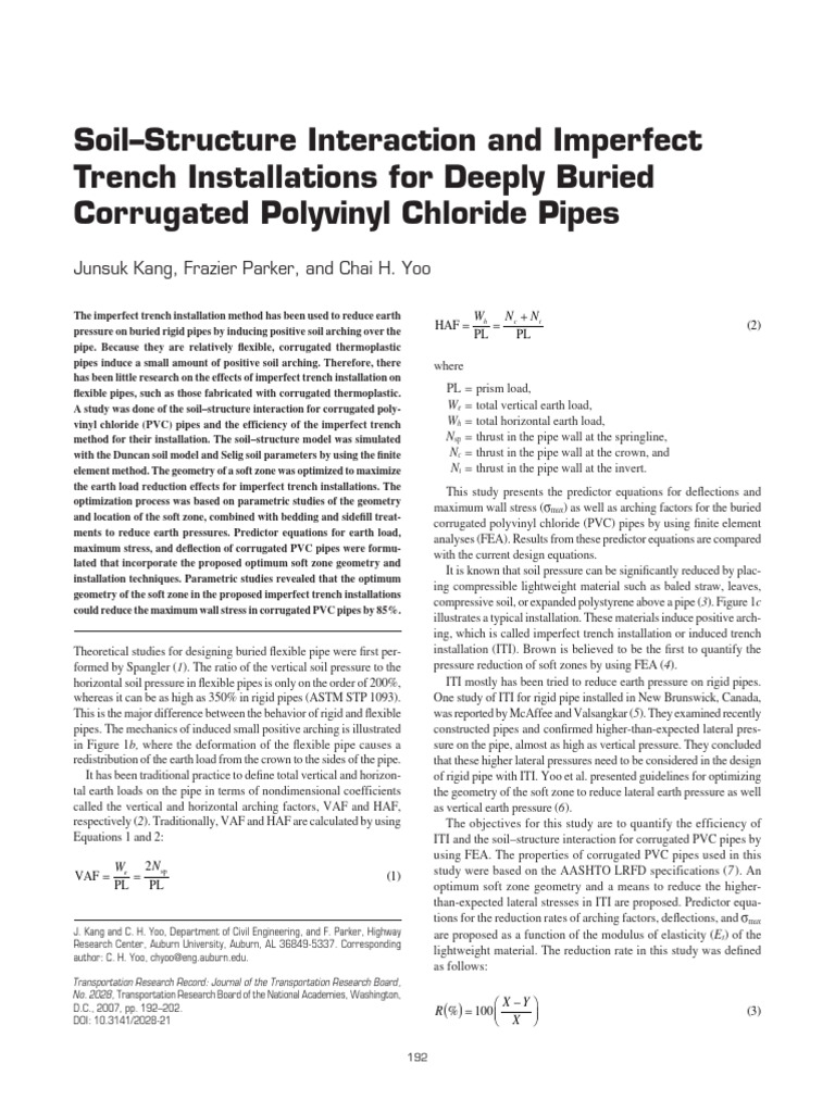 Soil-Structure Interaction in PVC Pipes | PDF | Young's Modulus ...