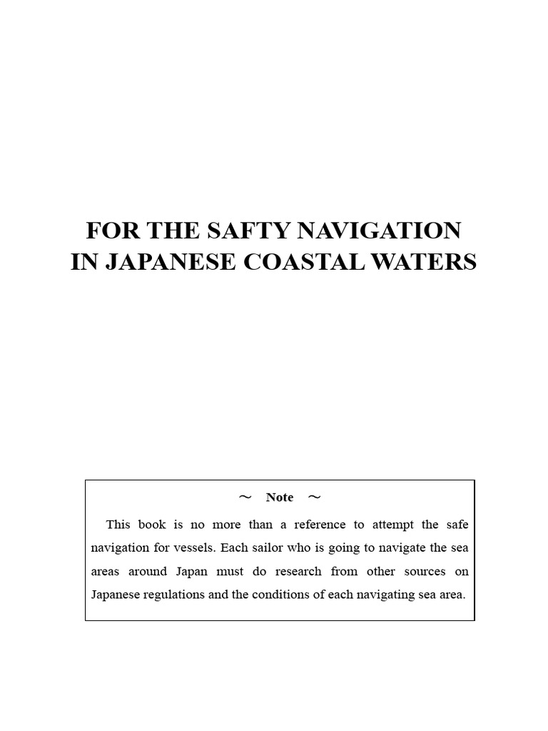 Safe Navigation in Japanese Waters | PDF | Wound | Sea