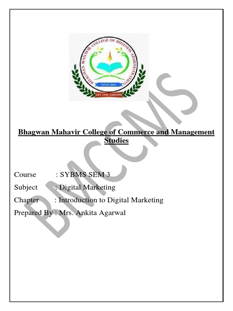 Unit 1 introduction to digital marketing pdf search engine