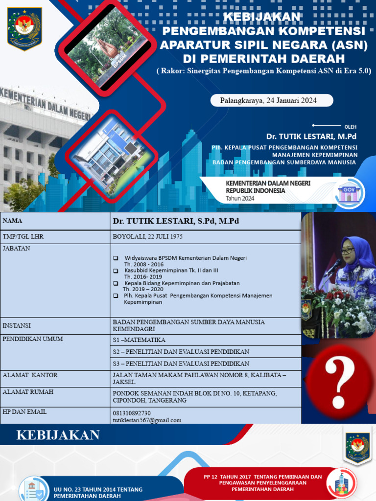 Kebijakan Pengembangan Kompetensi ASN 2024 | PDF