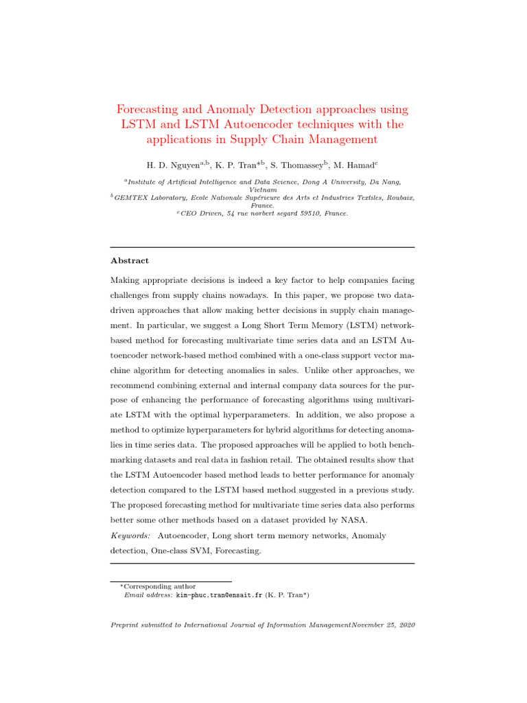 Forecasting and Anomaly Detection Approaches Using LSTM and LSTM ...