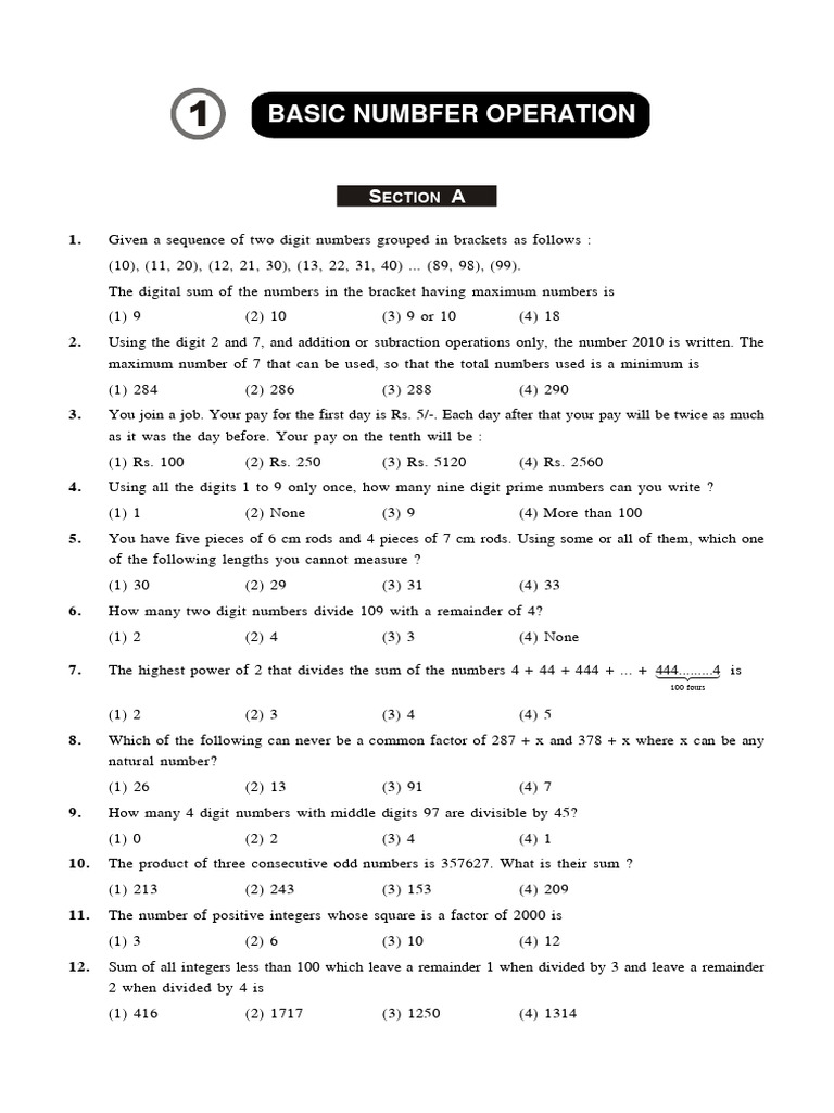 Integer Problems and Solutions | PDF | Discrete Mathematics | Number Theory