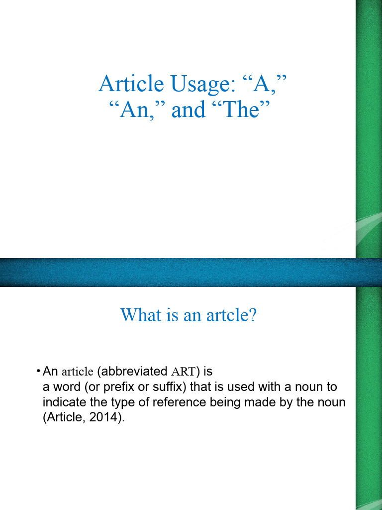 Articles (1) .PPT - 20240713 - 102619 - 0000 | PDF | Noun | Grammatical ...