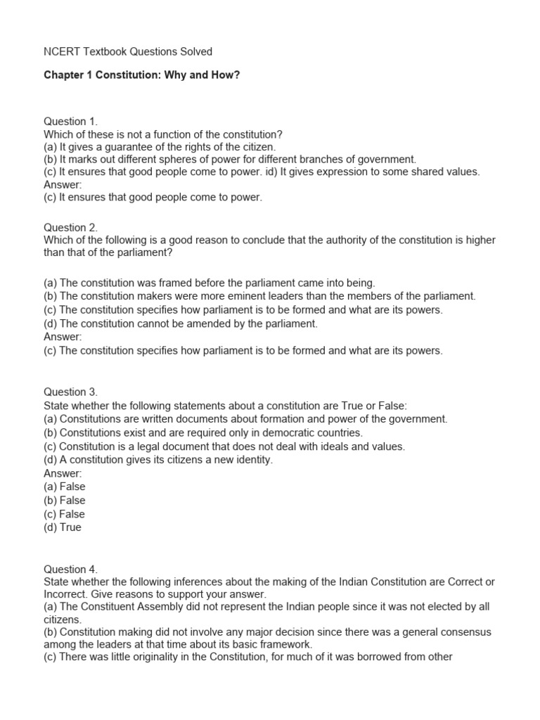 Ncert Solutions For Class Xi Book 1 Pdf Bill Law Voting