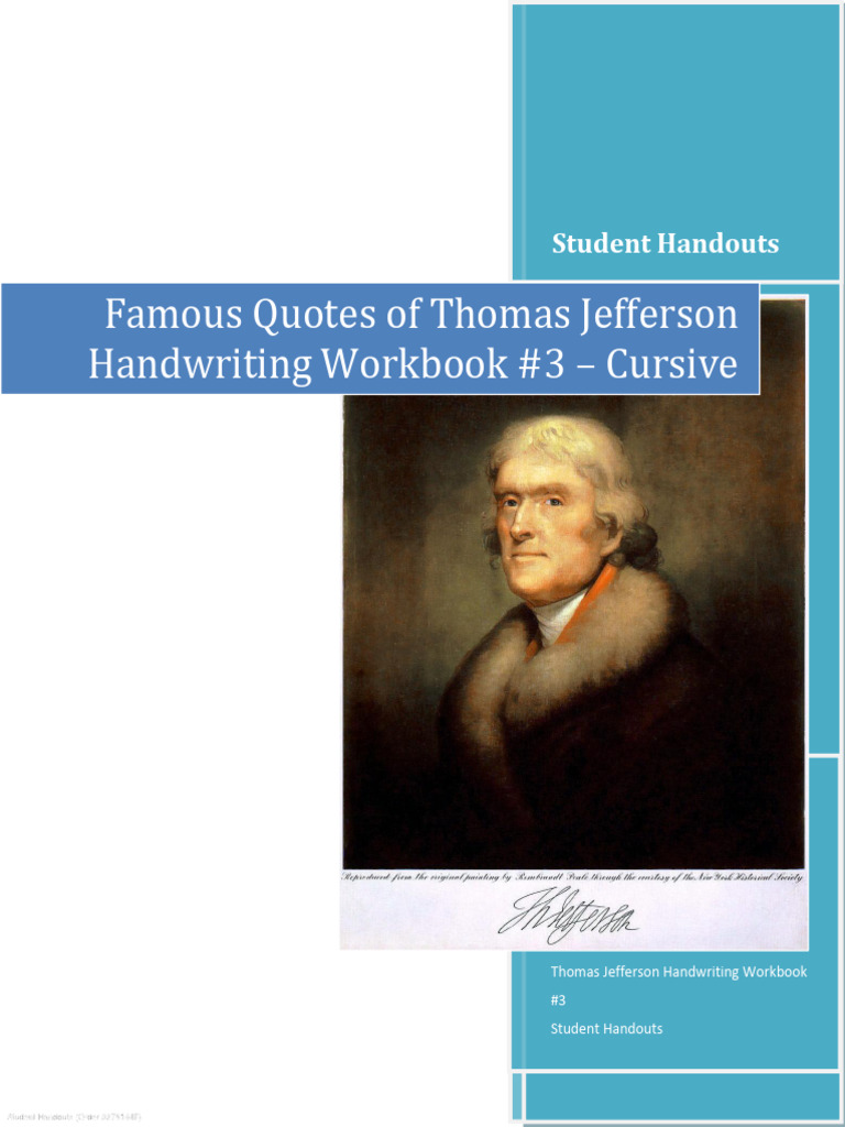 Jefferson Cursive Handwriting Workbook | PDF | Calligraphy | Writing