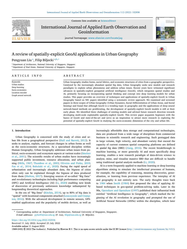 Image showcasing GeoAI Applications in Urban Geography | PDF | Geography | Artificial ...