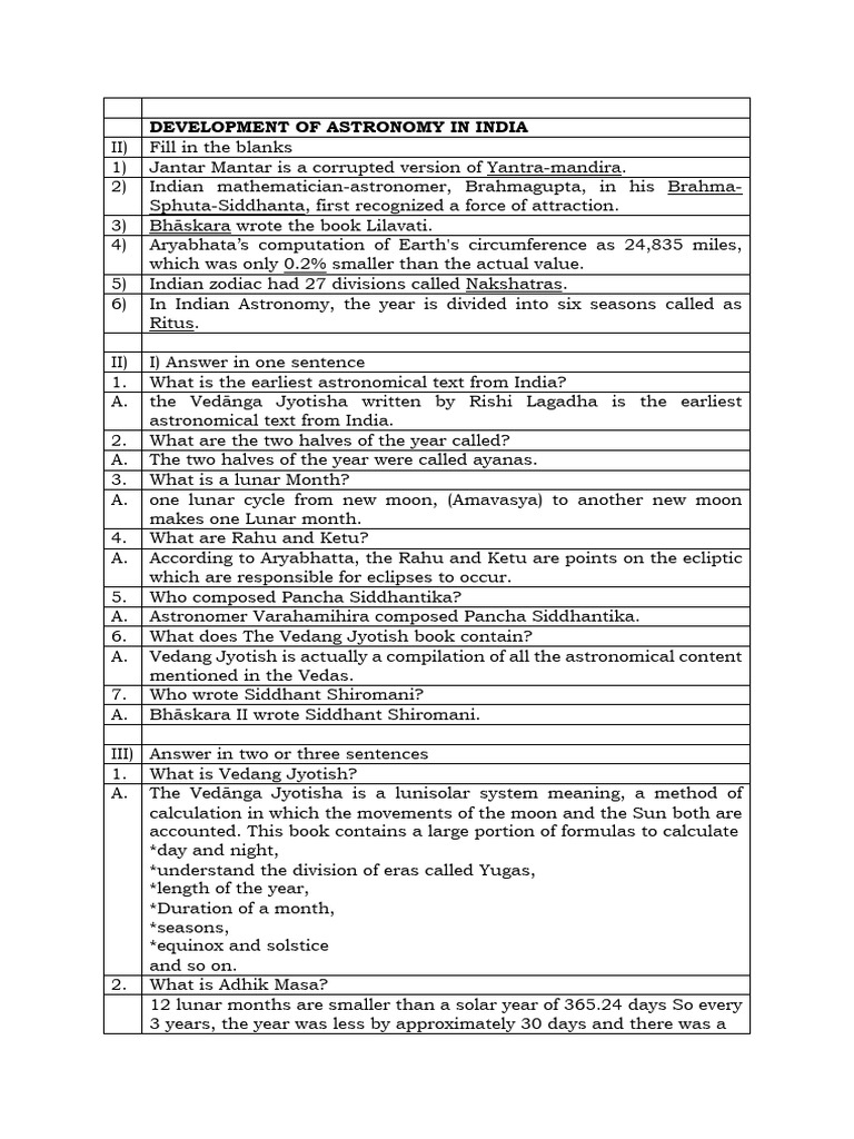 Astronomy Development in India | PDF | Hindu Astrology | Ancient Astronomy