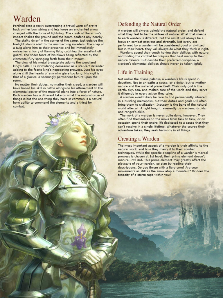 Warden Class Overview and Abilities | PDF