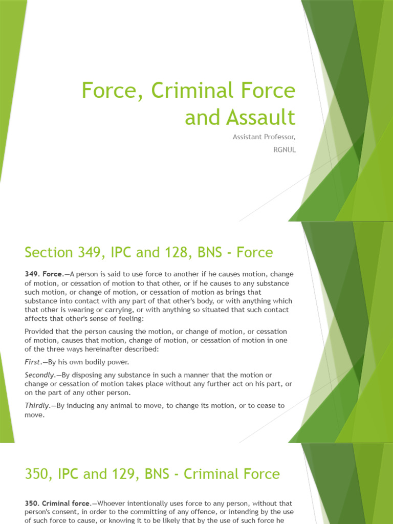 Criminal Force and Assault Explained | PDF | Assault | Crimes