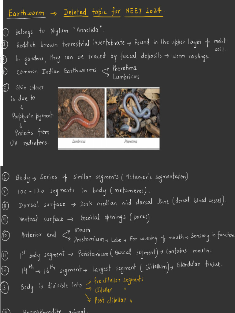Earthworm Notes | PDF