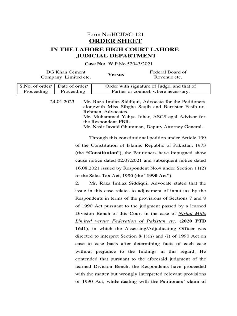 2023 LHC 1074 | PDF | Taxes | Judgment (Law)