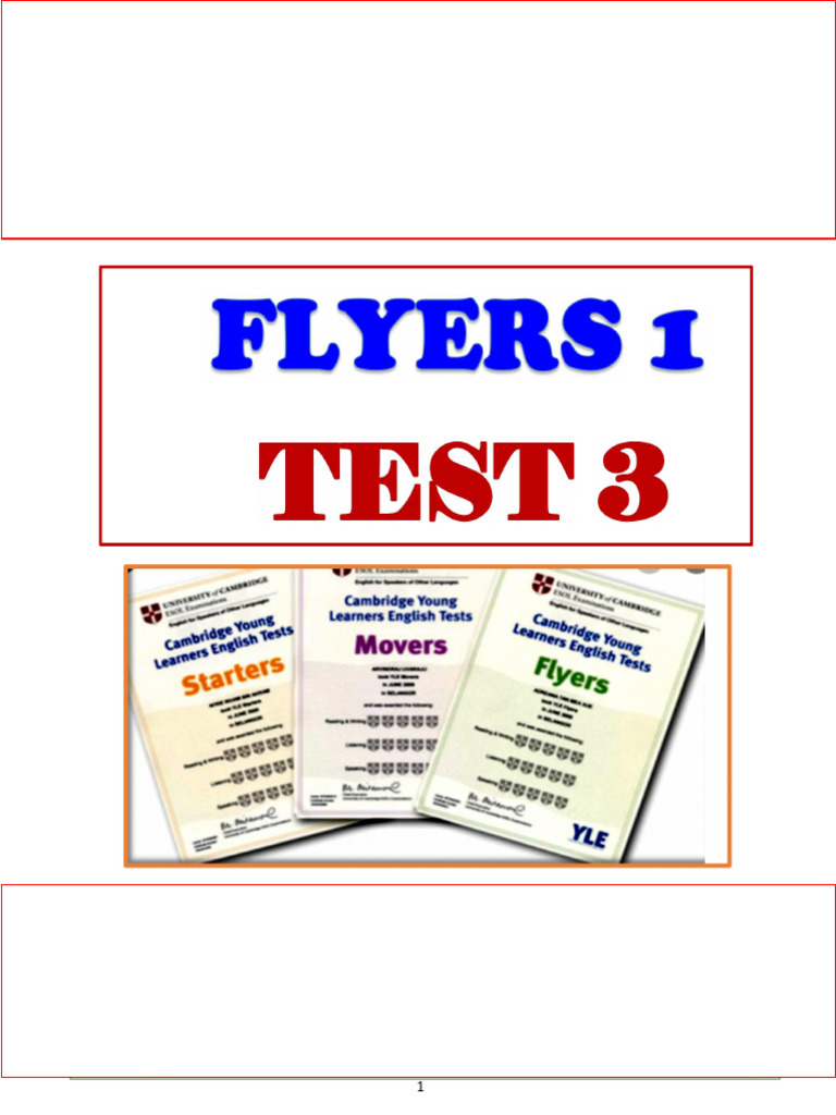 Flyers Listening Test 3 Edited Pdf