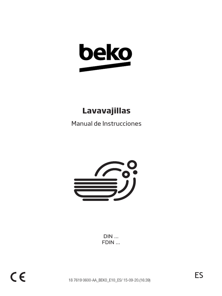 Manual de Instrucciones Lavavajillas Beko | PDF | Lavavajillas | Agua