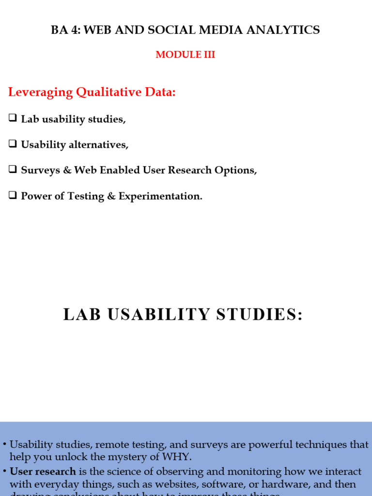 Lab Usability Studies and User Research | PDF | Usability | Computing