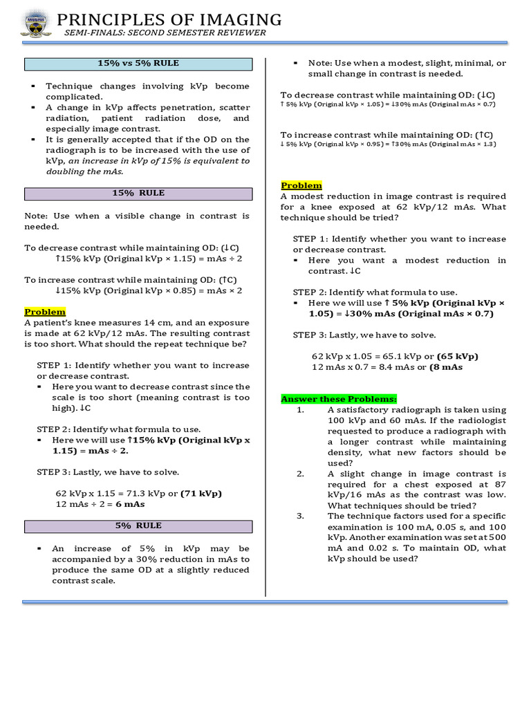POI Semifinals 2 Transes | PDF | Radiography | Theory Of Medicine