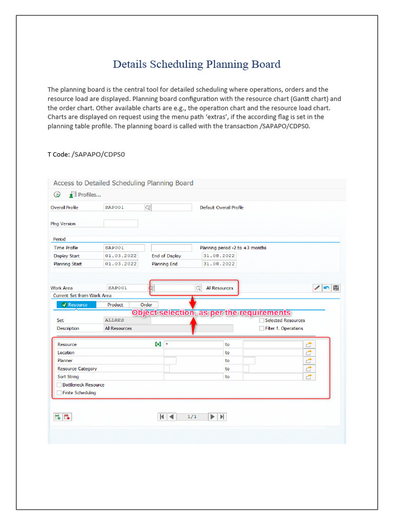 Detailed Scheduling Board Overview | PDF