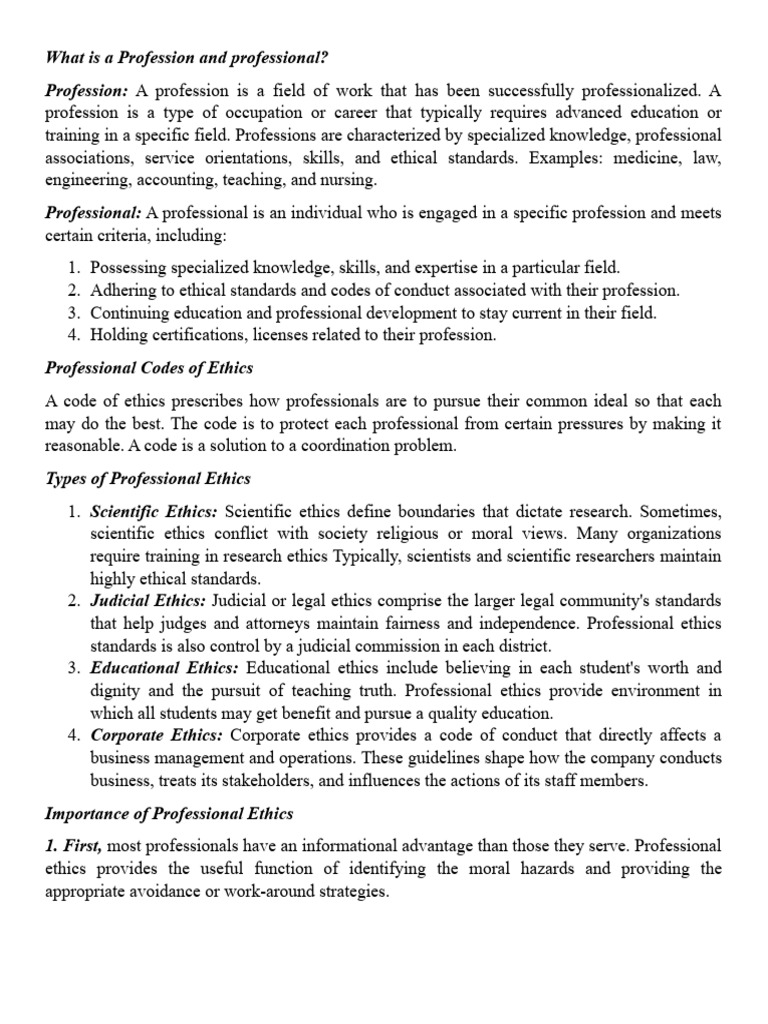 What Is A Profession | PDF | Professional Ethics | Accounting