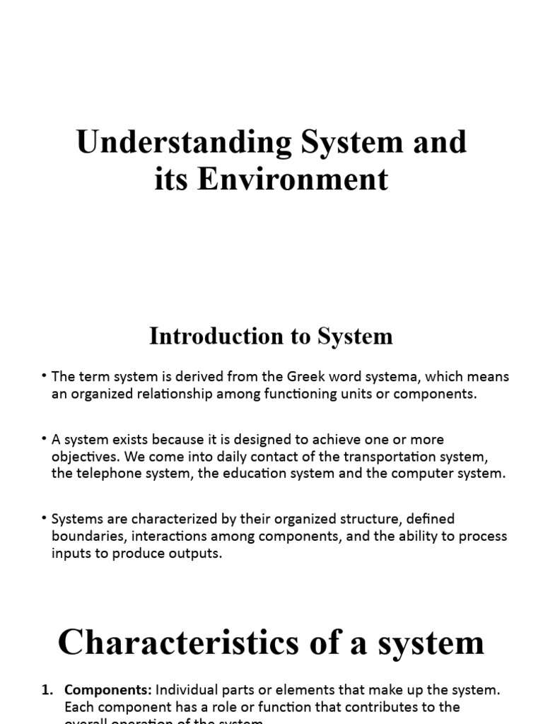 Key Characteristics of Systems | PDF