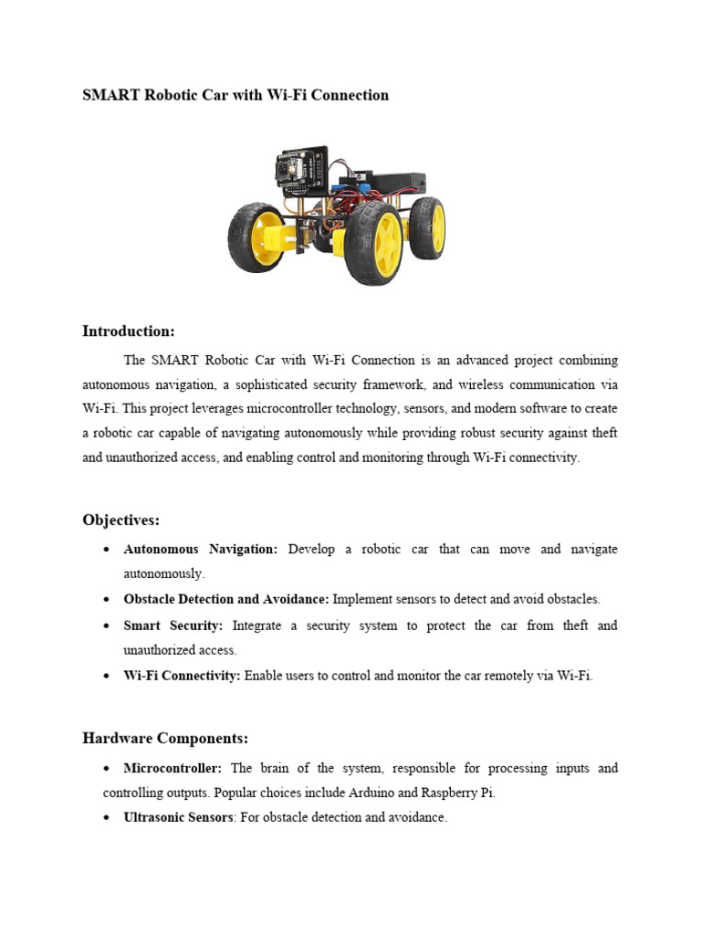 Wi-Fi Enabled Smart Robotic Car | PDF | Wi Fi | Computer Security