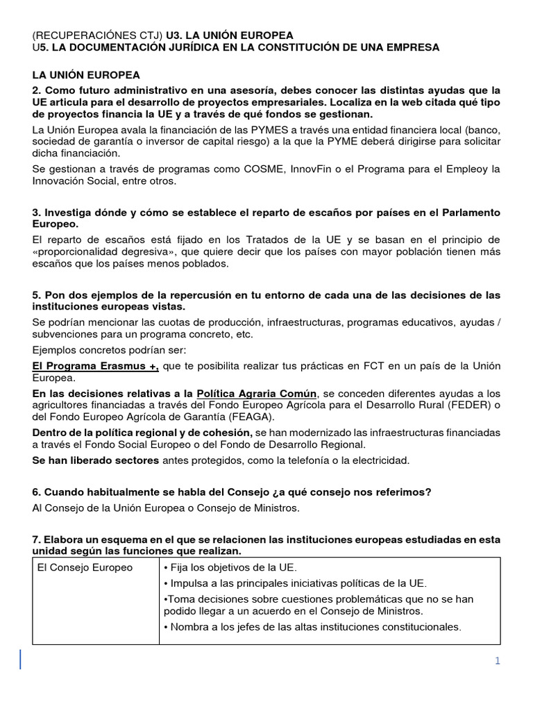 Ayudas y Estructura de la UE para PYMES | PDF | Banco central europeo ...