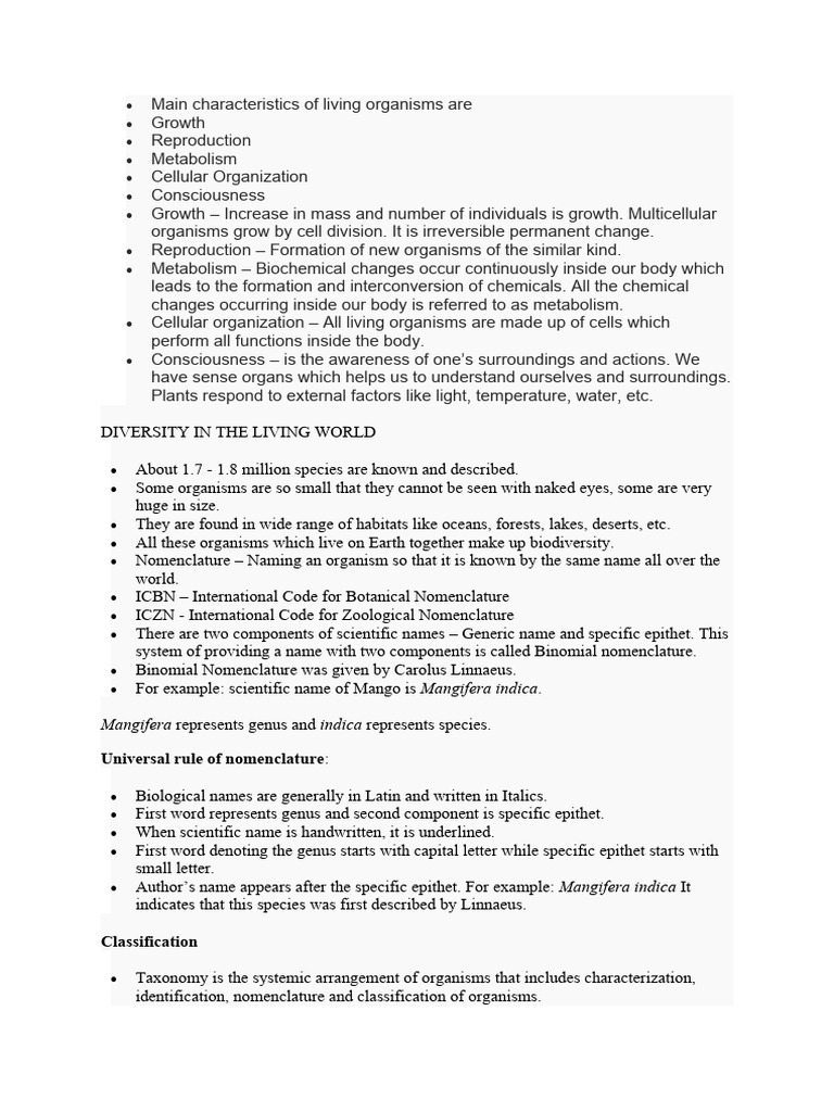 Biology Chapter 1 Pdf Taxonomy Biology Genus