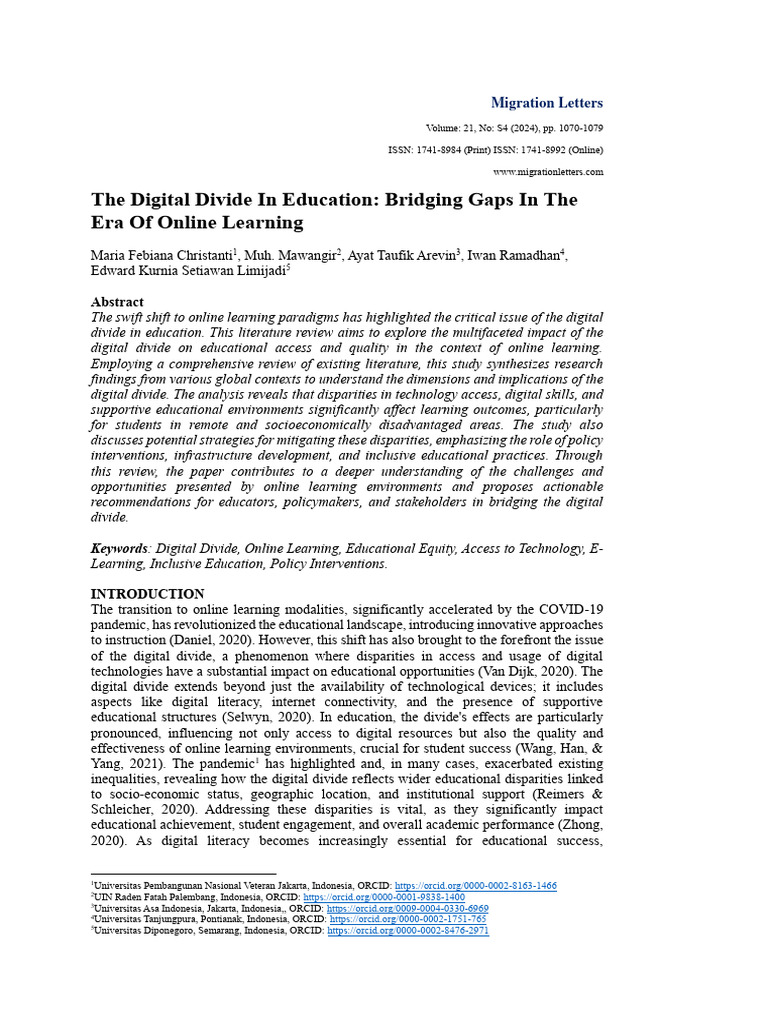 Bridging the Digital Divide in Education | PDF | Educational Technology ...