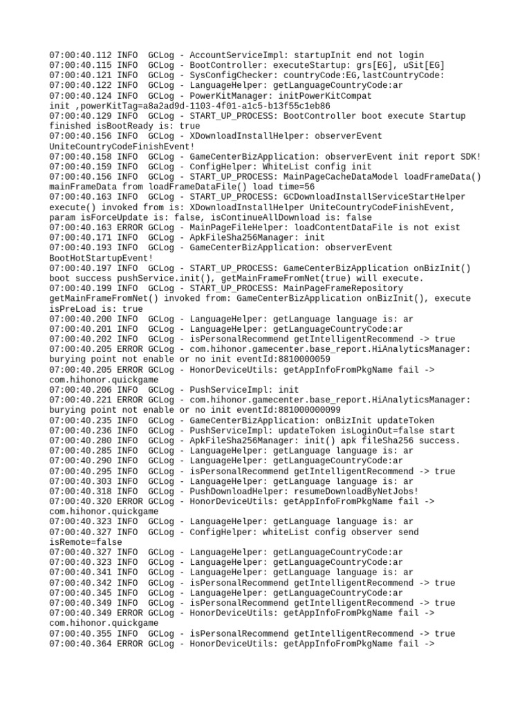 Game Center Startup Log Analysis | PDF | Internet Standards | Internet ...