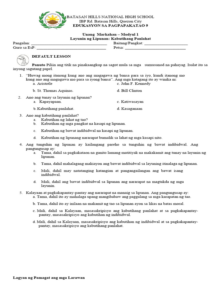 Modyul-1 DefaultLesson | PDF