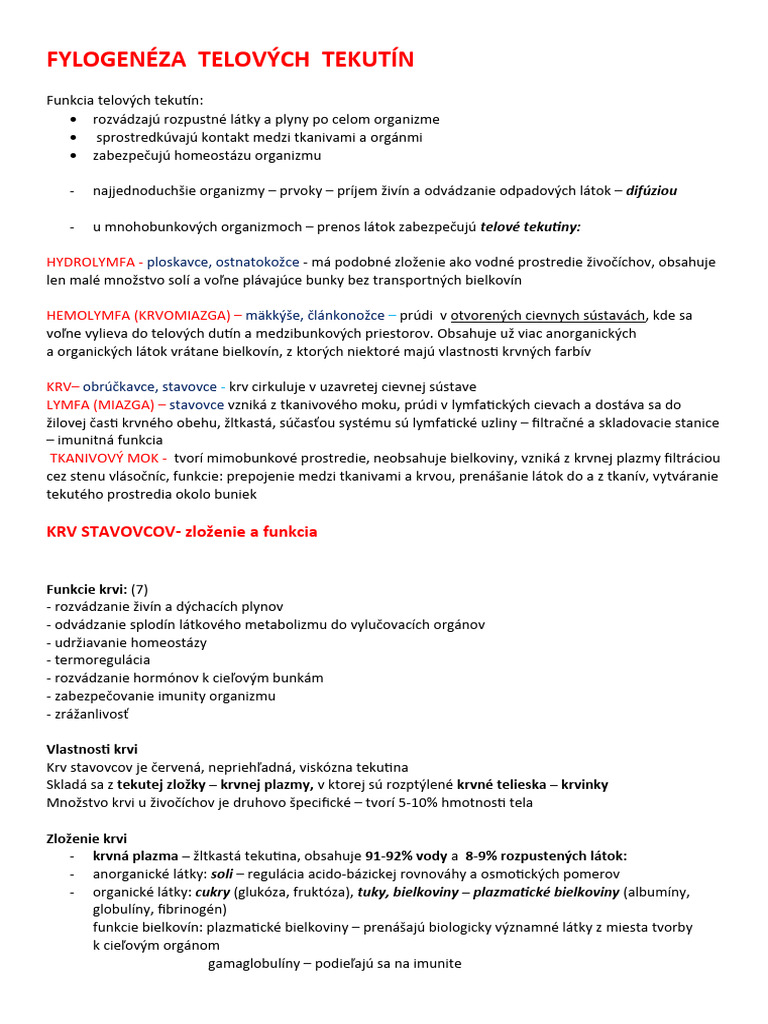Telové Tekutiny | PDF
