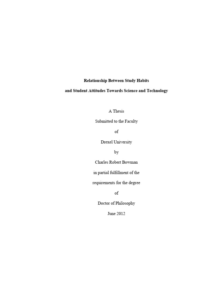 Relationship Between Study Habits and Student Attitudes Towards Science ...