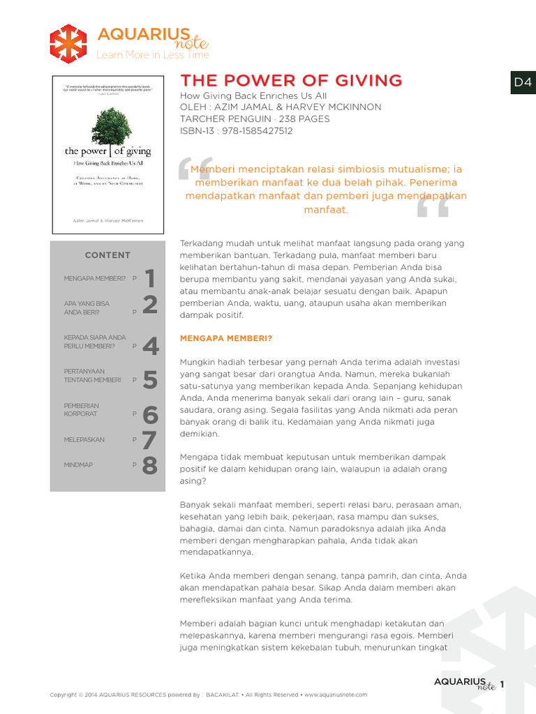 The Power of Giving | PDF
