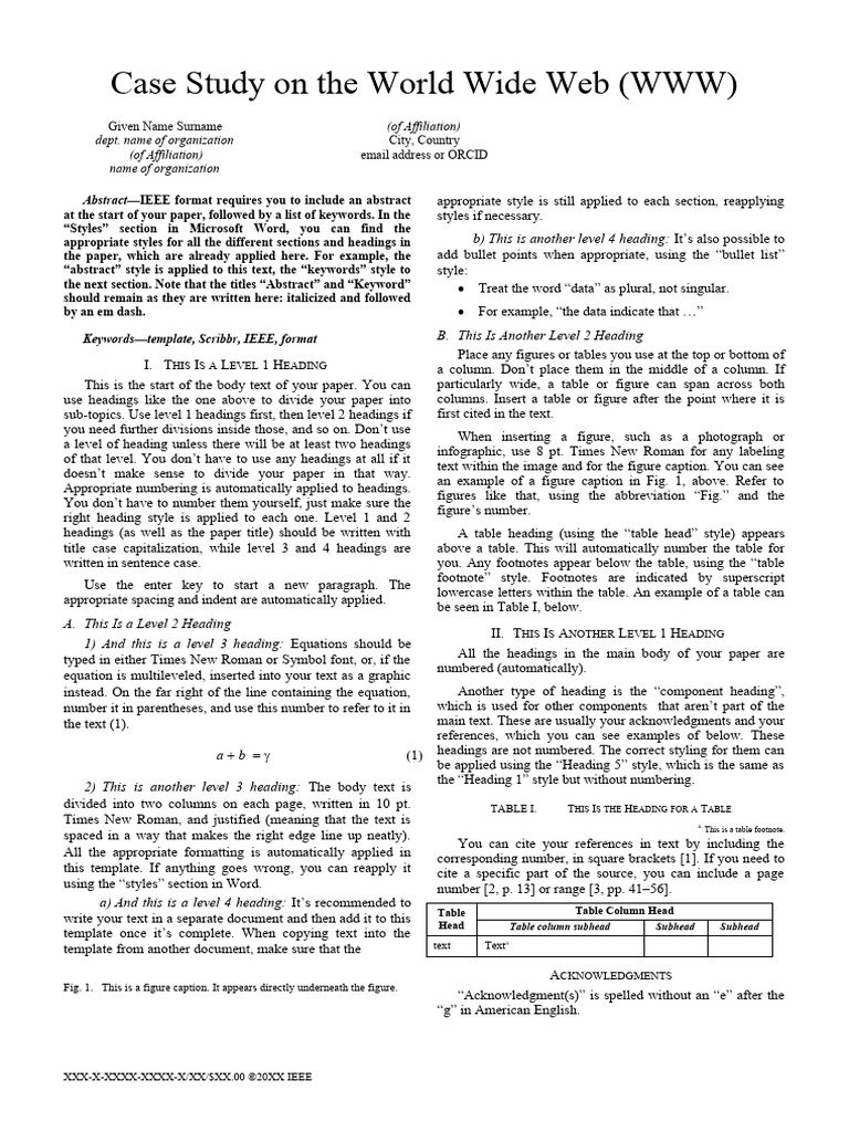 IEEE Paper Format Template | PDF | Times New Roman | Note (Typography)