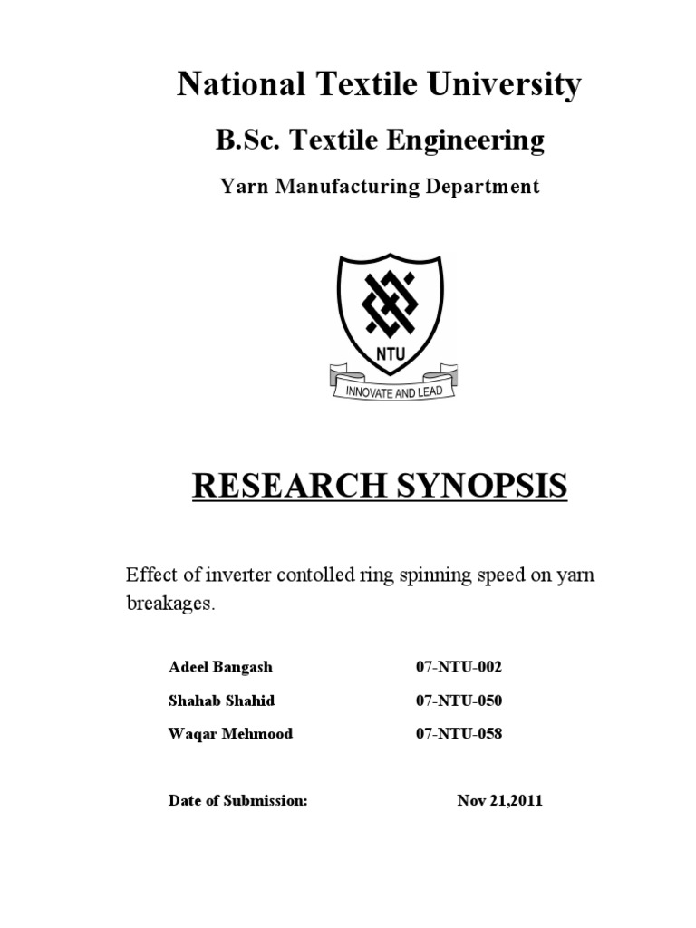 National Textile University: B.Sc. Textile Engineering | PDF