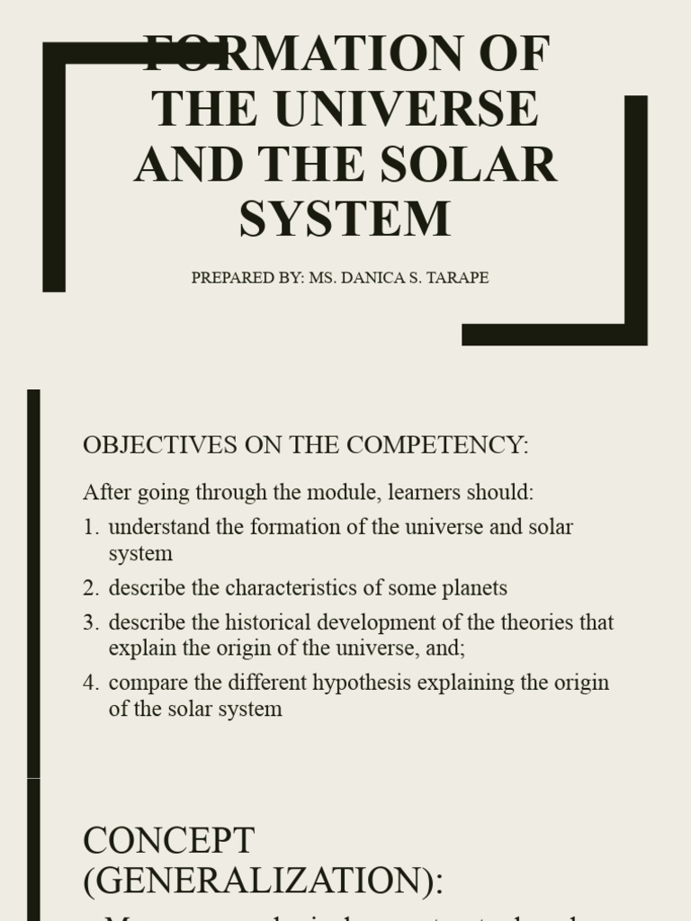 Formation of Universe | PDF | Planets | Solar System