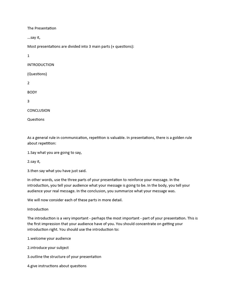 Presentation Skills Guide | PDF | Cognitive Science | Communication