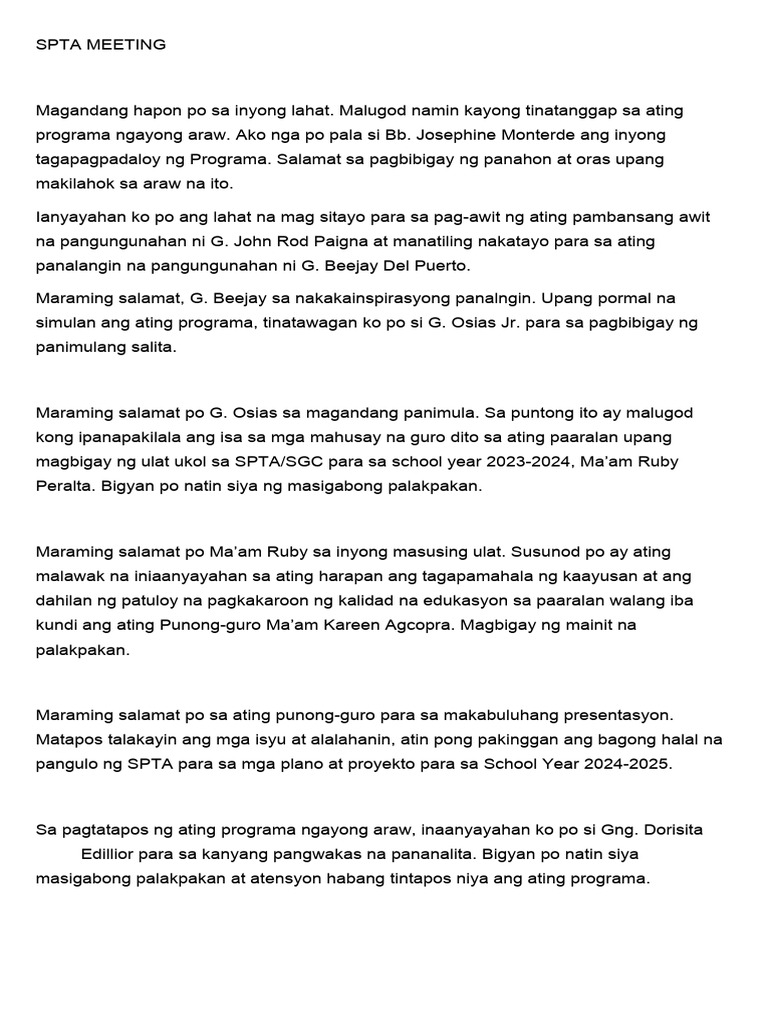 Spta Meeting | PDF