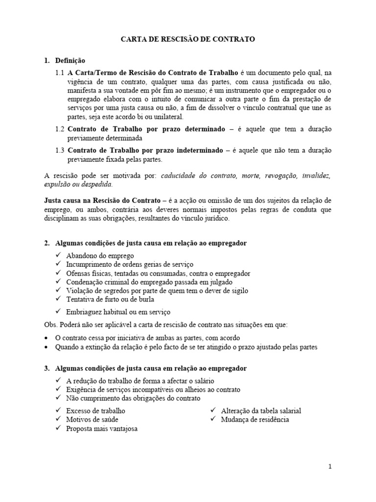 Guia Completo de Rescisão de Contrato | PDF | Lei das Obrigações ...