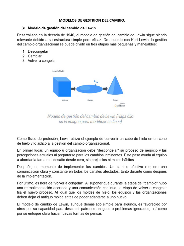 Modelos Clave de Gestión del Cambio | PDF | Gestión del cambio ...