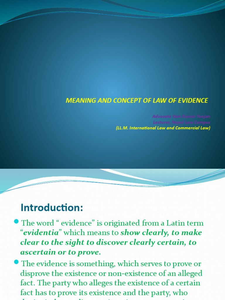 Overview of Nepal's Evidence Law | PDF | Evidence (Law) | Burden Of ...