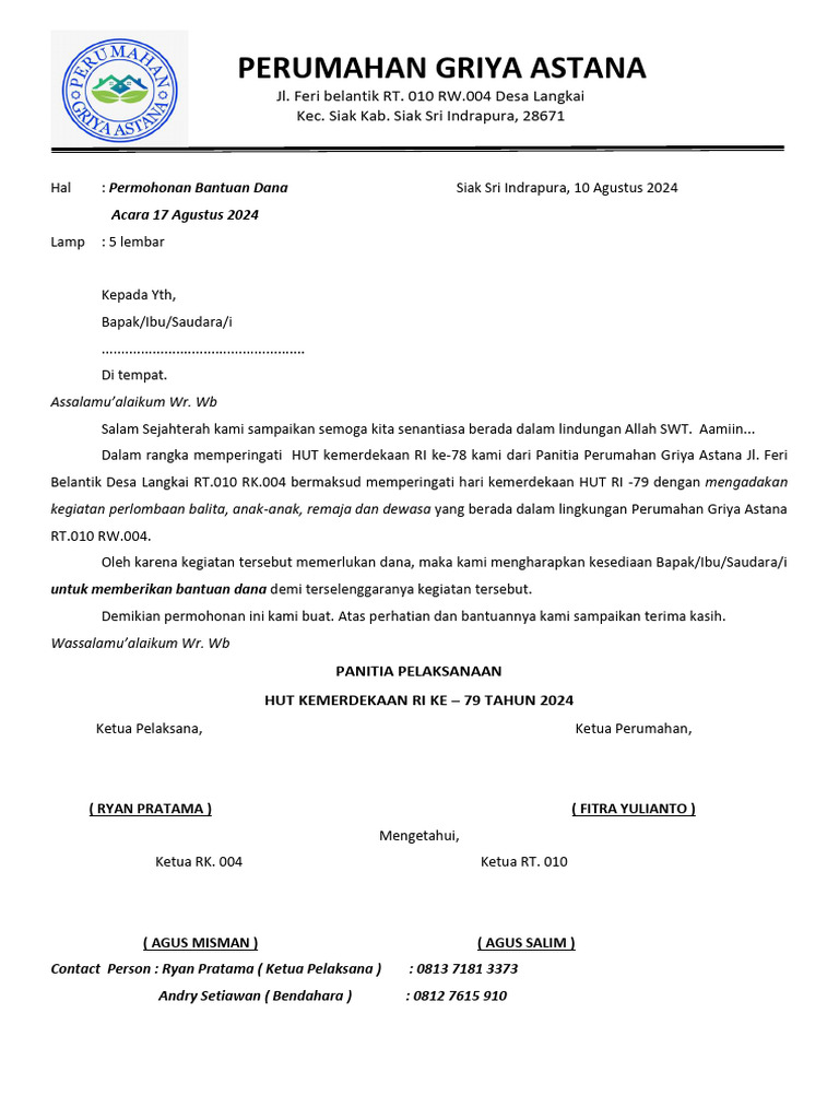 Proposal 17 Agustus 2024 Perum Griya Astana PDF