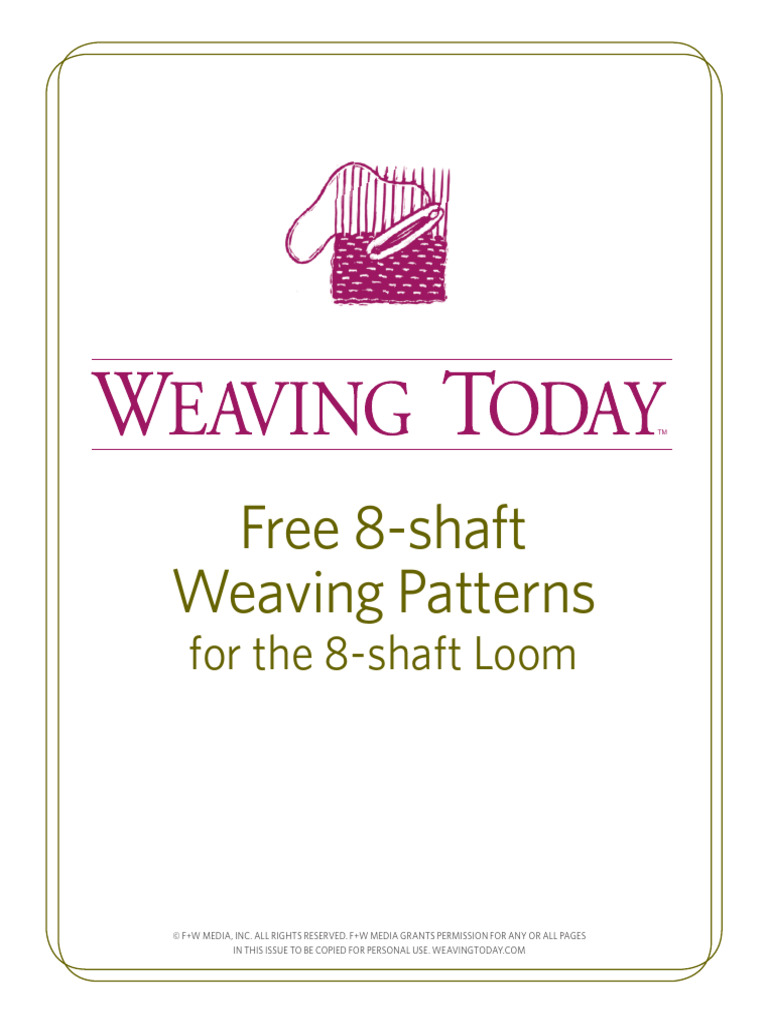 Free 8-Shaft Weaving Patterns Guide | PDF | Loom | Weaving